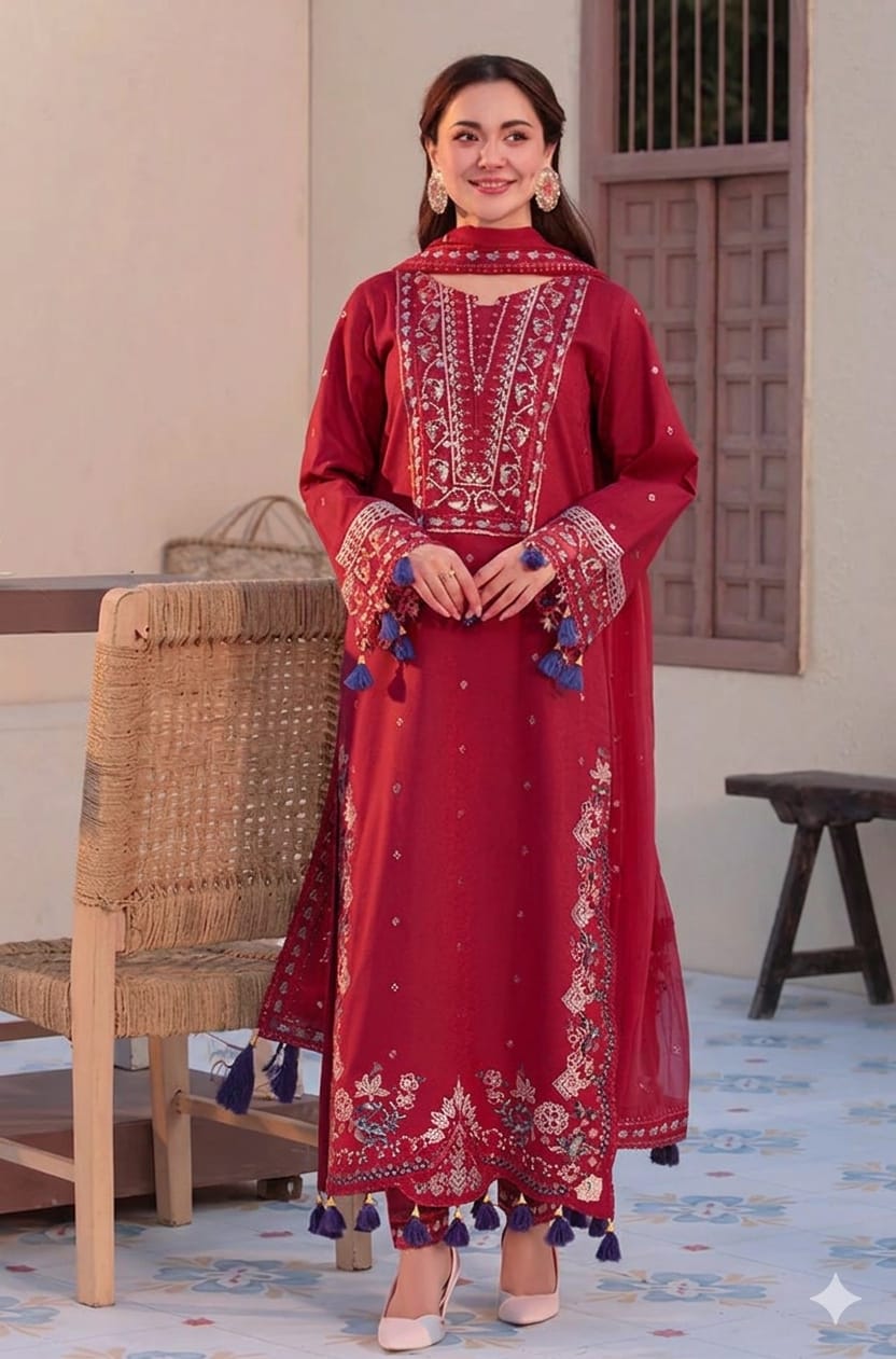 JADE Luxury Embroidered Lawn Unstitched 3PC