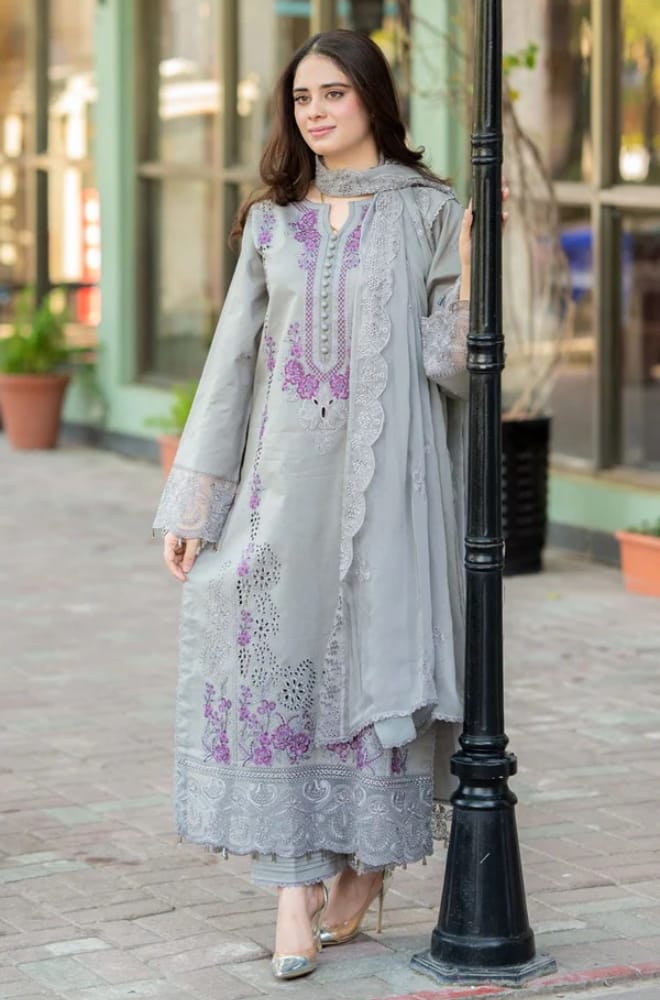 MUSHQ Chikankari Luxury Embroidered Lawn Unstitched 3PC