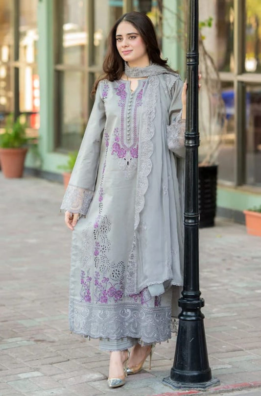 MUSHQ Chikankari Luxury Embroidered Lawn Unstitched 3PC