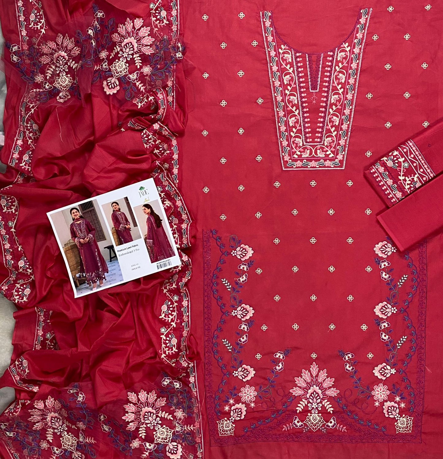 JADE Luxury Embroidered Lawn Unstitched 3PC