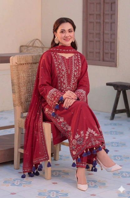 JADE Luxury Embroidered Lawn Unstitched 3PC